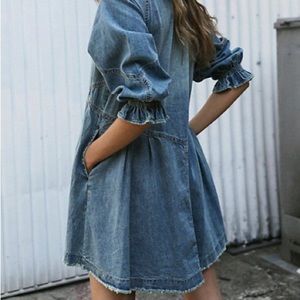 Free People Hannah Denim Mini Dress XS